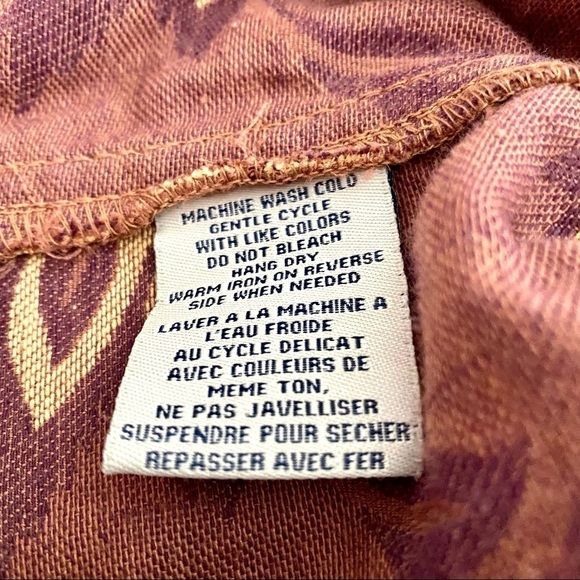 Jean-style Brown Jacket Petite Large Floral Western Button-down Front - Picture 10 of 13